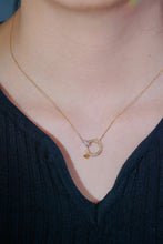 Load image into Gallery viewer, LUOWEND 18K White and Yellow Gold Real Natural Diamond Pendant Necklace for Women