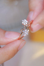 Load image into Gallery viewer, LUOWEND 18K Rose Gold Real Natural Diamond Ring for Women