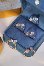 Load image into Gallery viewer, LUOWEND 18K Rose Gold Real Natural Diamond Ring for Women