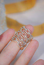 Load image into Gallery viewer, LUOWEND 18K Yellow Gold Real Natural Diamond Ring for Women