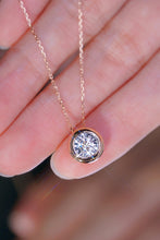 Load image into Gallery viewer, LUOWEND 18K Rose Gold Real Natural Diamond Pendant Necklace for Women