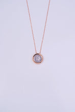 Load image into Gallery viewer, LUOWEND 18K Rose Gold Real Natural Diamond Pendant Necklace for Women