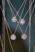 Load image into Gallery viewer, LUOWEND 18K Rose Gold Real Natural Diamond Pendant Necklace for Women