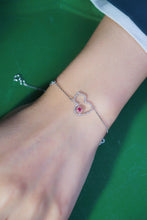 Load image into Gallery viewer, LUOWEND 18K White Gold Real Natural Pink Diamond Bracelet for Women