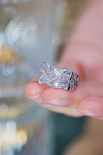 Load image into Gallery viewer, LUOWEND 18K White Gold Real Natural Diamond Ring for Women