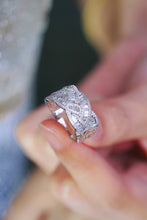 Load image into Gallery viewer, LUOWEND 18K White Gold Real Natural Diamond Ring for Women
