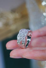 Load image into Gallery viewer, LUOWEND 18K White Gold Real Natural Diamond Ring for Women