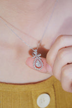 Load image into Gallery viewer, LUOWEND 18K White Gold Real Natural Diamond Pendant Necklace for Women