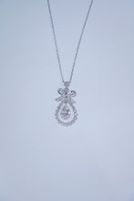 Load image into Gallery viewer, LUOWEND 18K White Gold Real Natural Diamond Pendant Necklace for Women