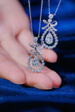 Load image into Gallery viewer, LUOWEND 18K White Gold Real Natural Diamond Pendant Necklace for Women