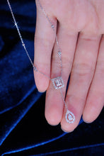 Load image into Gallery viewer, LUOWEND 18K White Gold Real Natural Diamond Pendant Necklace for Women