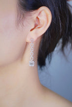 Load image into Gallery viewer, LUOWEND 18K White Gold Real Natural Diamond Drop Earrings for Women