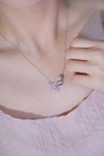 Load image into Gallery viewer, LUOWEND 18K White Gold Real Natural Diamond Pendant Necklace for Women