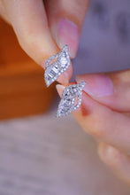 Load image into Gallery viewer, LUOWEND 18K White Gold Real Natural Diamond Stud Earrings for Women
