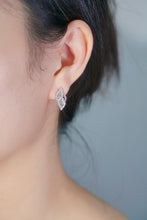 Load image into Gallery viewer, LUOWEND 18K White Gold Real Natural Diamond Stud Earrings for Women