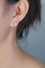 Load image into Gallery viewer, LUOWEND 18K White Gold Real Natural Diamond Stud Earrings for Women