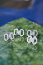 Load image into Gallery viewer, LUOWEND 18K White Gold Real Natural Diamond Stud Earrings for Women