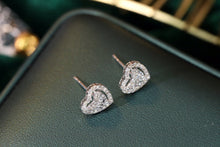 Load image into Gallery viewer, LUOWEND 18K White Gold Real Natural Diamond Stud Earrings for Women