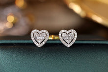 Load image into Gallery viewer, LUOWEND 18K White Gold Real Natural Diamond Stud Earrings for Women