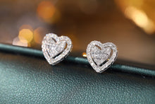 Load image into Gallery viewer, LUOWEND 18K White Gold Real Natural Diamond Stud Earrings for Women