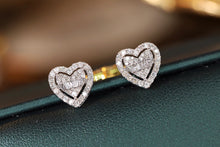 Load image into Gallery viewer, LUOWEND 18K White Gold Real Natural Diamond Stud Earrings for Women