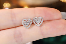 Load image into Gallery viewer, LUOWEND 18K White Gold Real Natural Diamond Stud Earrings for Women