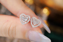 Load image into Gallery viewer, LUOWEND 18K White Gold Real Natural Diamond Stud Earrings for Women