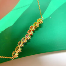 Load image into Gallery viewer, LUOWEND 18K Yellow Gold Natural Color Sapphire Necklace for Women