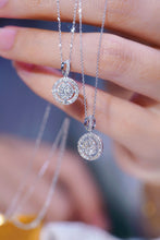 Load image into Gallery viewer, LUOWEND 18K White Gold Real Natural Diamond Pendant Necklace for Women