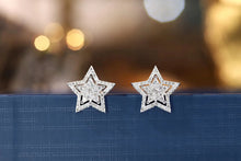 Load image into Gallery viewer, LUOWEND 18K White Gold Real Natural Diamond Stud Earrings for Women