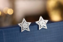 Load image into Gallery viewer, LUOWEND 18K White Gold Real Natural Diamond Stud Earrings for Women