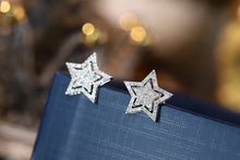 Load image into Gallery viewer, LUOWEND 18K White Gold Real Natural Diamond Stud Earrings for Women
