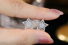 Load image into Gallery viewer, LUOWEND 18K White Gold Real Natural Diamond Stud Earrings for Women