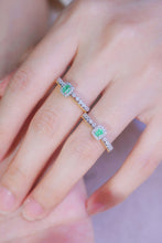 Load image into Gallery viewer, LUOWEND 18K White Gold Real Natural Green Diamond Ring for Women