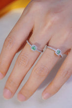 Load image into Gallery viewer, LUOWEND 18K White Gold Real Natural Green Diamond Ring for Women