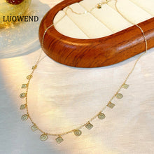 Load image into Gallery viewer, LUOWEND 18K Yellow Gold Necklace for Women