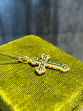 Load image into Gallery viewer, LUOWEND 18K Yellow Gold Natural Emerald Pendant for Women
