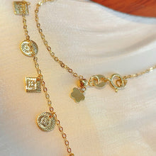 Load image into Gallery viewer, LUOWEND 18K Yellow Gold Necklace for Women