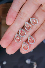 Load image into Gallery viewer, LUOWEND 18K White Gold Real Natural Pink Diamond Stud Earrings for Women