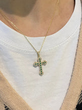 Load image into Gallery viewer, LUOWEND 18K Yellow Gold Natural Emerald Pendant for Women