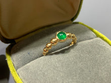 Load image into Gallery viewer, LUOWEND 18K Yellow Gold Natural Emerald Ring for Women
