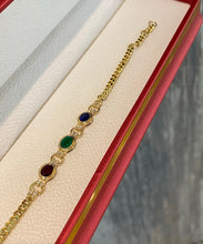 Load image into Gallery viewer, LUOWEND 18K Yellow Gold Natural Gemstone Bracelet for Women