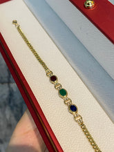 Load image into Gallery viewer, LUOWEND 18K Yellow Gold Natural Gemstone Bracelet for Women