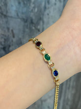 Load image into Gallery viewer, LUOWEND 18K Yellow Gold Natural Gemstone Bracelet for Women