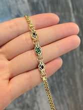 Load image into Gallery viewer, LUOWEND 18K Yellow Gold Natural Gemstone Bracelet for Women