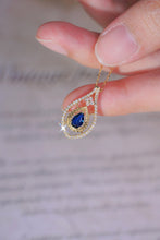 Load image into Gallery viewer, LUOWEND 18K Yellow Gold Real Natural Sapphire and Diamond Gemstone Necklace for Women