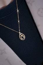 Load image into Gallery viewer, LUOWEND 18K Yellow Gold Real Natural Sapphire and Diamond Gemstone Necklace for Women