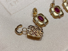 Load image into Gallery viewer, LUOWEND 18K Yellow Gold Natural Ruby Pendant for Women