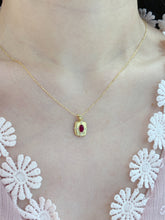 Load image into Gallery viewer, LUOWEND 18K Yellow Gold Natural Ruby Pendant for Women