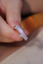 Load image into Gallery viewer, LUOWEND 18K White Gold Natural Diamond Ring for Women